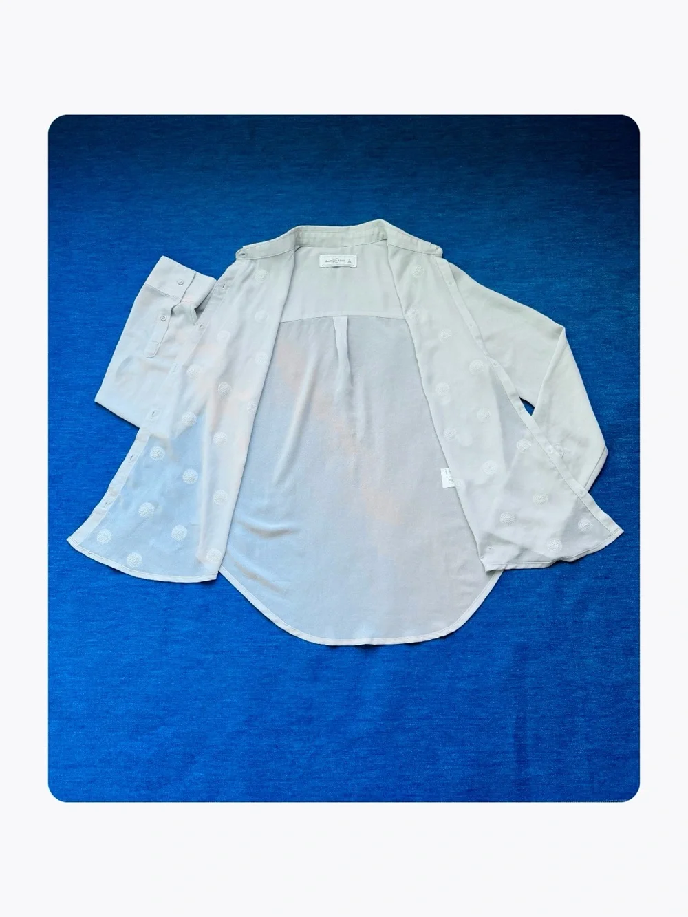 ★ Abercrombie & Fitch Elevated Basic Sequins Long Sleeve Button Down Blouse S ★